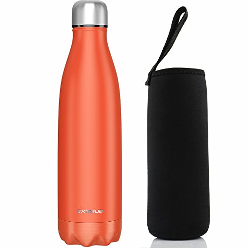 Extsud 500ml Bottiglia Termica in Acciaio Inox Borraccia Termos Mantiene 24 Ore Freddo 12 Ore Caldo Chiusura Ermetica Senza BPA Bottiglietta Sottovuoto per Outdoor Sport Scuola Inverno/ Estate