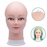La altura es los 28cm; HAIREALM Maniquí Cabeza peluca Modelo de Calvo maniquí muñeca EGT01