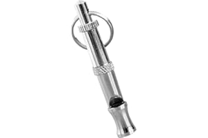 JIzian Stainless Steel Pets Whistle Adjustable Pet Training Sound Control Puppy Bark Whistles with Suspendable Key Chain Dogs Training and Behavior Aid Supplies