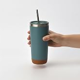 Deconox 590 ml Paslanmaz &Ccedil;elik Pipetli Termos Kupa - 4 Renk Se&ccedil;eneği (Siyah, Yeşil, Gri, Mavi) - Sıcak ve Soğuk Tutan Mug - A