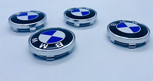 4x BMW BLUE AND WHITE LOGO 60 mm Wheel Centre Caps Hub Covers/Wheel Caps Hub Cover Wheel Full Set Caps