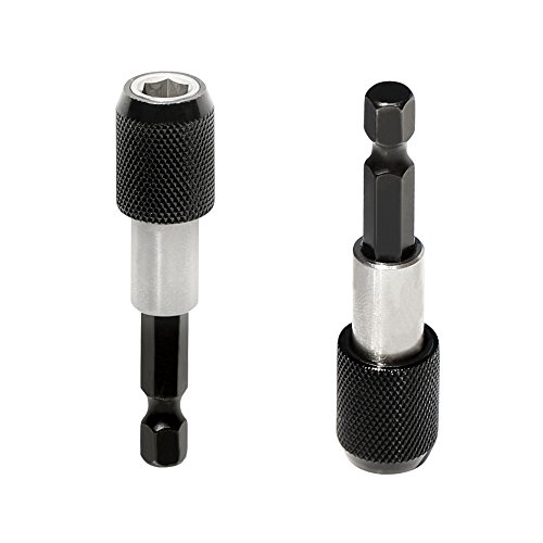 SYCEES 2pcs 1/4″ Sechskantschaft Schnellwechsel-Bithalter Magnetische Bithalter Verlängerungen für Akkuschrauber - 3