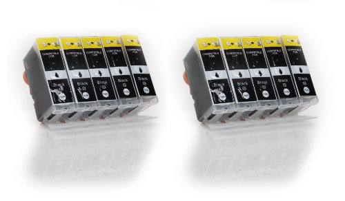 10x schwarz XL Druckerpatronen zu Canon PGI-5BK für Canon PIXMA MP500 510 520 530 600 600R 610 800 800R 810 830 960 970 MX700 MX850 iP3300 4200 4200X 4300 4500 4500X 5200 5200R 5300 6600 6600D