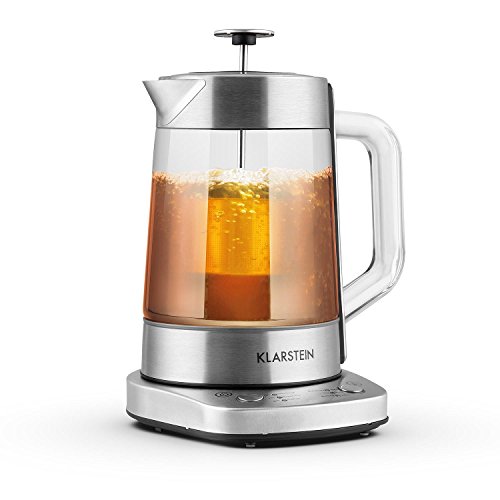 Klarstein • Assam Express 2-in-1 • Wasserkocher • Teekocher • Edelstahl-Sieb • bis zu 1,5 Liter • 1500 Watt • kabellos • einstellbare Temperatur • Cool-Touch-Griff • Basisstation mit Kabelaufwicklung • Trockengehschutz • Abschaltautomatik • silber - 3