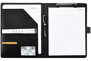 CHANGXIN A4 Klemmbrettmappe, PU Dokumententasche Klemmbrett Schreibmappe mit Magnet-Verschluss für das Büro & Konferenzen - Schwarz