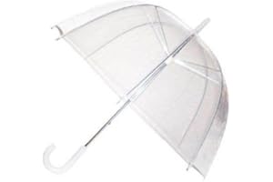 Ardisle Large Clear Dome See Through Umbrella Handle Transparent Walking Brolly Ladies