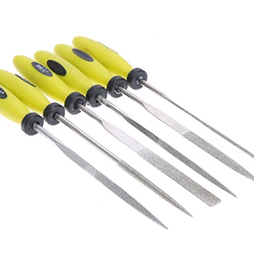 Amazingdeal365 6PCS Multifunktion verschiedene Mini Hand Datei Holz Raspel Set Feilen mit Gummi Griff 3*150mm - 3