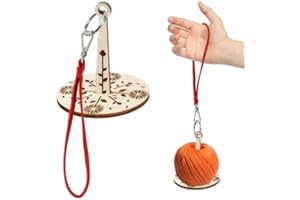 RAPIDBOK Supporto per filo da polso in legno, Portafilato Porta Gomitolo, Rotazione di 360° Polso Portatile, Portafilo in Legno, Prevenire la Confusione dei Fili, per Gli Amanti Dell'artigianato