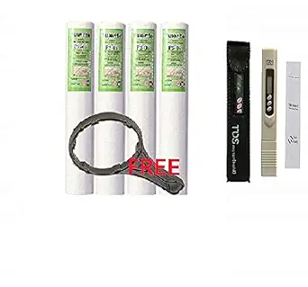 RRPURE Spun Filter 5 Micron,(4pcs) / 1 TDS Meter RO Water Testing Meter for All Kind of Water Purifier