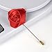 Produktbild Distinct® Unisex Rose Flower Brosche Herren Anzug Zubehör Klassische Revers Pins Corsage Hochzeit Zubehör (rot)