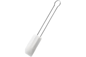 ‎RÖSLE RÖSLE Teigschaber, Hochwertiger Teigspachtel als Back- und Kochhelfer, strapazierfähiges Silikon, weiß, 26 cm, Edelstahl 18/10, -30°C bis +200°C, Spülmaschinengeeignet