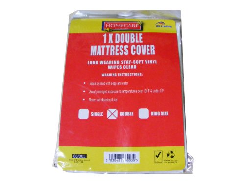 Double Vinyl Plastic Fitted Mattress Bed Cover Sheet Protector