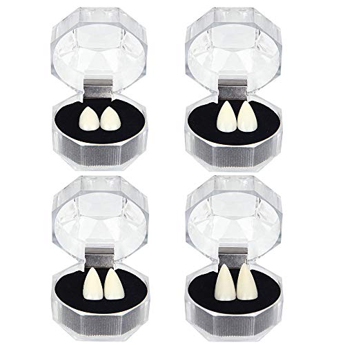 TUPARKA 4 Pairs Vampire Teeth Vampire Fangs Cosplay Costume Prop Horror Halloween Party Decoration