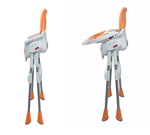 Clamaro „babyHIGH“ Kinder Baby Hochstuhl (5 Farben wählbar) mit Sicherheitsgurt und 2in1 Tablett, Babyhochstuhl klappbar, gepolstert, mit abwischbaren Sitzpostern und mit rutschfesten Standfüßen - 4