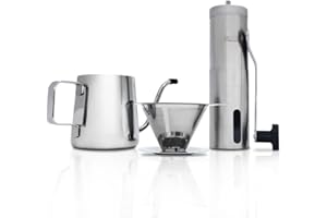 NEOUZA Zestaw ekspresów do kawy, ręczny młynek do ziaren, czajnik gęsia szyja, filtr do kawy, stal nierdzewna