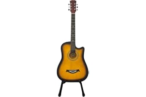 SUPERGIFT.COM 38 Inch Full Size Acoustic Guitar Classical Cutaway Design Hardwood Finish & Steel Strings with Bag (Natural)