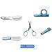 Produktbild Gazechimp 6pcs / set neugeborenes Baby Körperpflege Kit Gesundheits und Pflegeartikel mit Nail Clipper,Pinsel, Nagelfeile, Schere, Kamm, Zahnbürste - blau