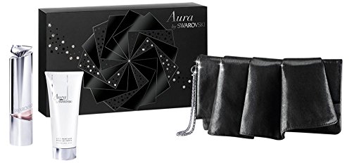 Swarovski Aura Gift Set: Eau De Parfum Refillable Spray 30ml, Body Cream 100ml & Purse