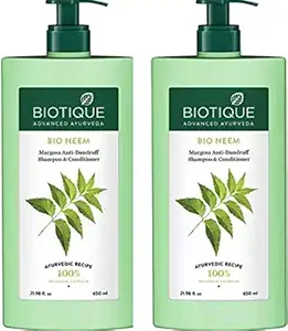 Biotique Ayurveda neem Shampoo 650 ML Pack of 2 (1300 ml)