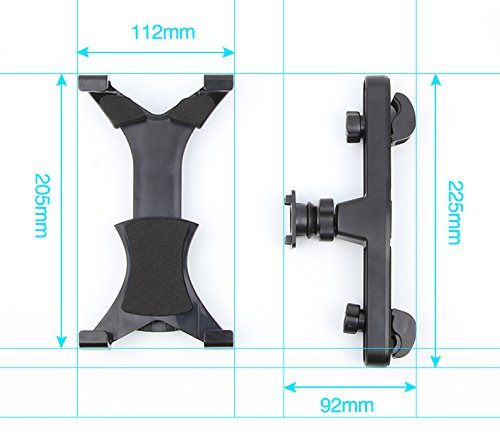 Auto Tablet PC Halterung,Foneso Universale Auto Rücksitz Kopfstütze Halterung Drehbare 360° Andere 7-10 Zoll Tablet PC,Schwarz - 4
