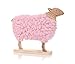 Produktbild Rosa Wolle Schaf 25 cm Deko Holz