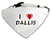 Produktbild Personalisierter Weißer Hundschal mit Aufschrift Ich liebe Dallis (Vorname/Zuname/Spitzname)