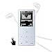 Produktbild MP3-Player, Elinker 8GB Metall MP3 MP4 Player mit Berührungstasten, 1,8 Zoll Anzeige, Musik Player, 80 Stunden Wiedergabe, FM Radio, Video, E-Book Unterstützen Erweiterbar bis zu 128 GB (Silber)