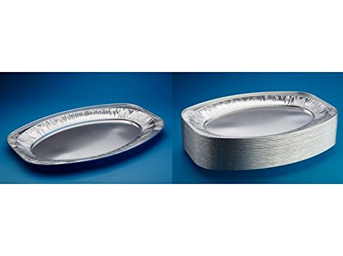 Einwegplatte 50St. Servierplatte Aluplatte Alu Einweg Einweggeschir, Wunsch:445x295mm-1650ml - 2