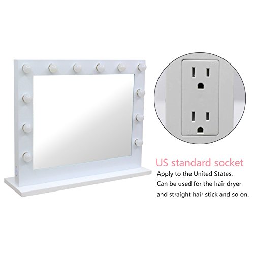 Chende Hollywood Kosmetikspiegel mit Beleuchtung Weisse freie Dimmer 14 LED-Lampen - 5