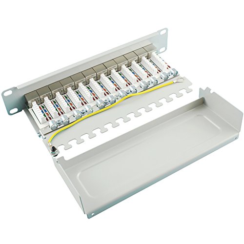 Ligawo 1020304.0 Patchpanel „Cat.6A 12x RJ45 LSA“, 25,4 cm grau - 2