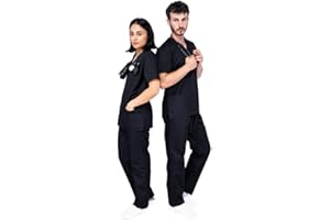 Unisex Medizinische Berufsbekleidung Set - Kasacks Damen Und Kasack Herren, Weiche Und Bequeme Passform, Berufsbekleidung Pflege Uniform, Kassak Set Pflege Modern, Atmungsaktives Gewebe