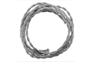 MASUNN 3M Vintage 2 Core Twisted Tissu Câble Fil D'Éclairage Électrique-Gris