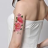 TAFLY Schön Rosa Blumen - Tattoo Aufkleber Für Frauen...