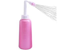 AGDLLYD Bidet portatile lavare pulito per donne, bidet da viaggio, cura intima delicata, bottiglia per biancheria intima portatile da 500 ml, design adatto ai viaggi (rosa)