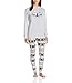 Produktbild Swallowuk Weihnachten Pyjamas Weihnachts Nachtwäsche Xmas Elch Schlafanzug Lange Ärmel Sleepwear Langarmshirt Sweater Set Familie Kleidung (Mom M, Grau)