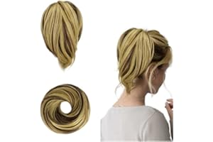 BARSDAR Chignon Coda di Cavallo Extension per Capelli, Elastico Posticcio per Capelli Chignon Dritto Corto Coda di Cavallo Bun Extension per Donna Ragazze