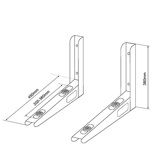 Maclean MC-621 Wandkonsole Wandhalter Wandhalterung Halterung Klimaanlagen Split Klimagerät Klimaanlage Stahl verzinkt Tragkraft 100kg - 5