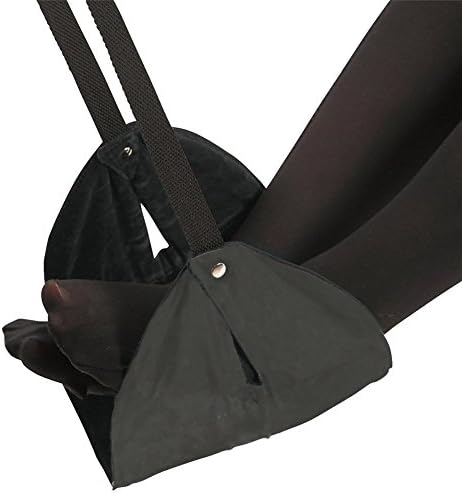 Portable Foot Rest Travel Plane Footrest Flight Home Plane Office Train Carry-on Adjustable Foot Hammock (Black)