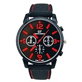 Männer Armbanduhr aus Leder–Linqi1164 Analog Quarz Armband Armee Militär Armbanduhren Cool Sport Herren Uhren Edelstahl Herrenuhr Damenuhr für Halloween Weihnachten Geschenk