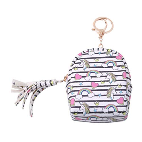 Preisvergleich Produktbild Speeduprainbow 2019 Damen-Geldbörse mit Einhorn-Motiv, mit Reißverschluss, Münzgeldbörse, Clutch, mit Streifen, Regenbogenfarben