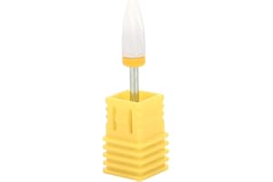 WAKECTS Broca de uñas, brocas de cerámica para uñas de maíz, brocas ligeras y portátiles para manicura y pedicura (caja amarilla XF de grano extrafino)