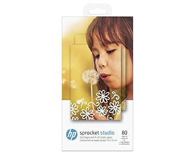 HP Sprocket Studio Ink and Photo Paper-80 sheet/10 x 15 cm (4 x 6 in) papier jet d'encre - Papiers jet d'encre