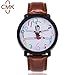 Produktbild COOKDATE Herren Damen Armbanduhr Ultra flach Slim Uhr mit Leder Armband Braun
