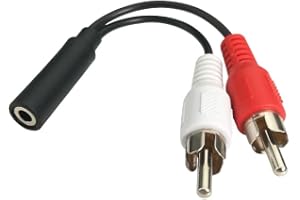 JZK 10CM Aux 3,5 mm femmina a 2 RCA maschio Cavo, adattatore audio stereo a RCA, jack Phono a 3,5 mm, cavo audio per TV, Hi-Fi, home cinema, altoparlanti