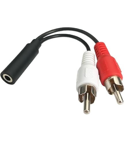 Adattatore Audio 3.5mm Jack A 3 RCA Femmina - Cavo 20 Cm, Connettori Dorati