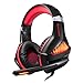 Produktbild ShinePick Gaming Headset, Headset für Xbox One, 3.5mm LED Licht Bass Stereo Kopfhörer mit Mikrofon für PS4 New Version Xbox One Xbox One S Nintendo Switch Computer Laptop(Rot)