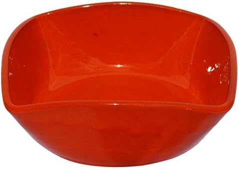 Amazing Tableware - Bowls, Platters & Jugs Terracotta 25cm Square Bowl-Tangerine, Ceramic, 25 x 25 x 8 cm