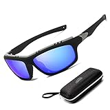 Gafas de sol polarizadas para hombre mujer:Lente polarizada puede filtrar todos los rayos UVA,UVB y luz azul dañina, eliminando la luz reflejada,Luz dispersa y protegiendo tus ojos del resplandor del sol.También le ayuda a obtener cierta claridad de visión a la luz del día y en ciertas condiciones.