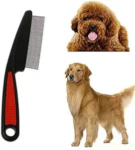 RvPaws Amazing Stainless Metal Flea Comb for Pets Grooming Comfortable to Use Dogs, Cats, Rabbit Fur Detangling Tool Flea and Tick Prevention for Animals, Flea Treatment Flea Prevention