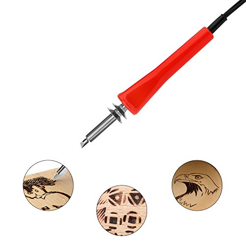 Holz Burning Pen Kit Lötkolben Pen Kit Full Set Löten Carving Prägung Tipps Hot Blade Holz Handwerk Werkzeug Set für Holzbearbeitung / Leder / Cork 37pcs EU Plug - 3